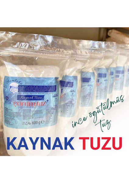 Çorum Tuzu Doğal Kaynak Tuz Öğütülmüş 600G'LIK 3 Paket fiyatları