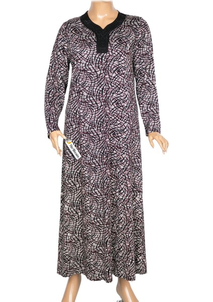 Kadın Demet Büyük Beden Kuplu Boydan Siyah Elbise Desen 73