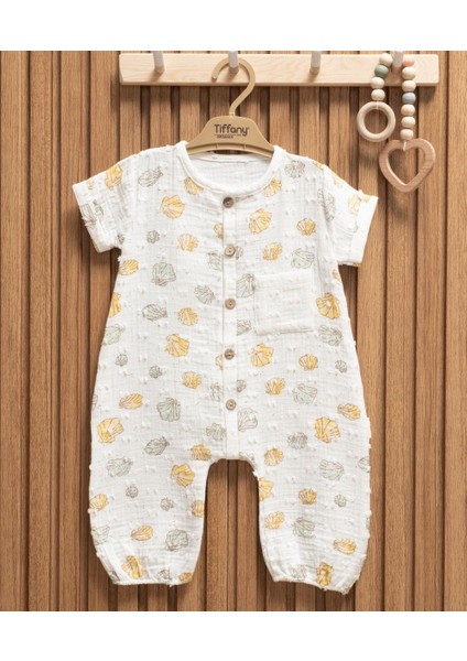 Müslin Sea Shell Theme Y.kol Kısa Tulum