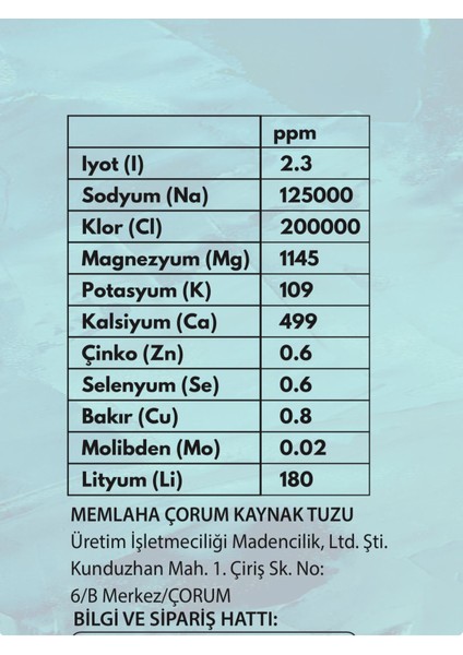Çorum Tuzu Doğal Kaynak Sıvı Sprey Tuz