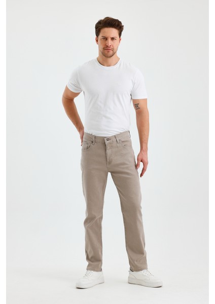 Erkek Regular Fit Geniş Paça Yüksek Bel Casual Kot Pantolon