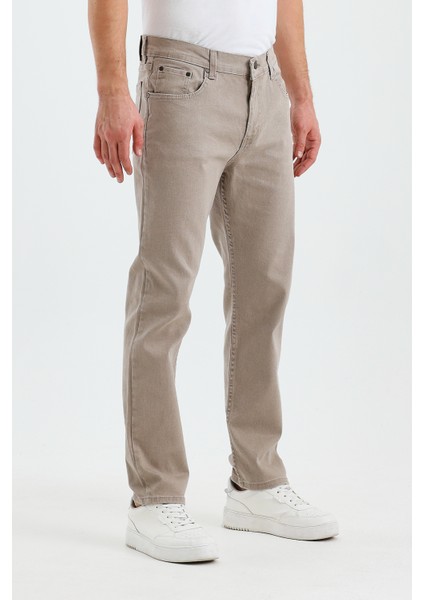 Erkek Regular Fit Geniş Paça Yüksek Bel Casual Kot Pantolon fırsatları