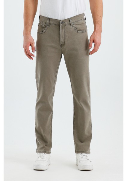 Erkek Regular Fit Geniş Paça Yüksek Bel Casual Kot Pantolon fiyatları