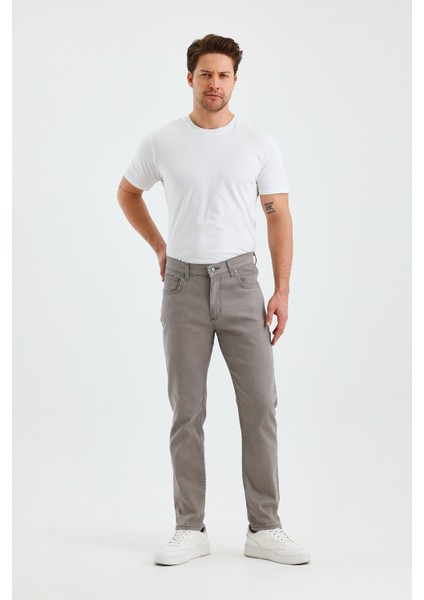Erkek Regular Fit Geniş Paça Yüksek Bel Casual Kot Pantolon