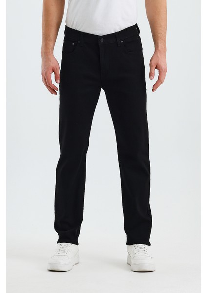 Erkek Regular Fit Geniş Paça Yüksek Bel Casual Kot Pantolon