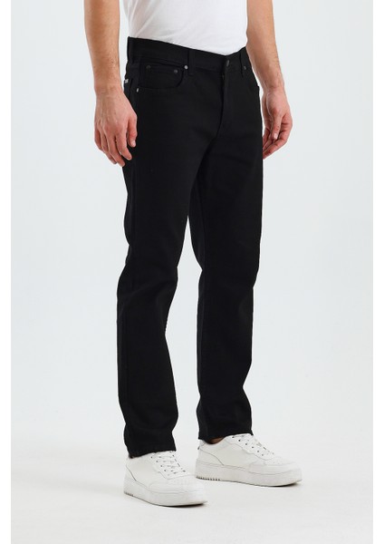 Erkek Regular Fit Geniş Paça Yüksek Bel Casual Kot Pantolon