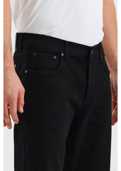 Erkek Regular Fit Geniş Paça Yüksek Bel Casual Kot Pantolon