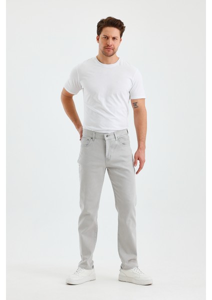 Erkek Regular Fit Geniş Paça Yüksek Bel Casual Kot Pantolon