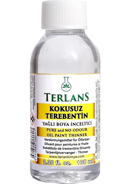 Kokusuz Terebentin 100 ml Tamamen Kokusuz Yağlı Boya Inceltici