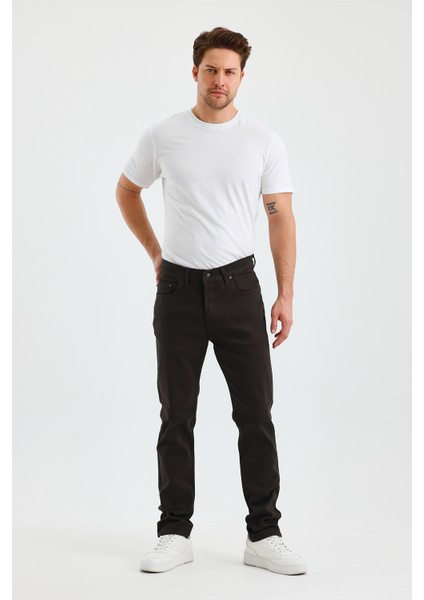 Erkek Regular Fit Geniş Paça Yüksek Bel Casual Kot Pantolon