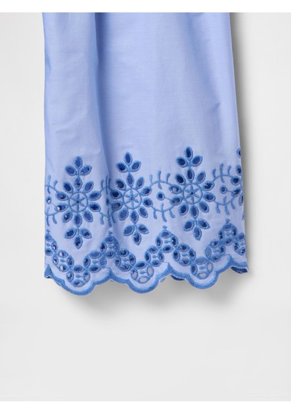 Kız Bebek Mavi Eyelet Poplin Outfit Set