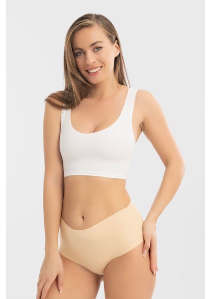 Kadın Yüksek Bel Basic Dikişsiz Lazer Kesim Külot 3'lü Paket Renkli fiyatları