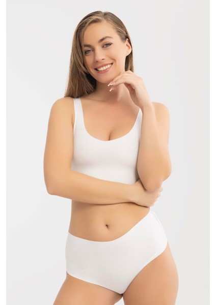 Kadın Yüksek Bel Basic Dikişsiz Lazer Kesim Külot 3'lü Paket Renkli fırsatları