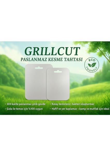 CleanCut - Paslanmaz Çelik Kesme Tahtası (20x30cm), Gıda ile temasa uygundur, Antibakteriyel fiyatları