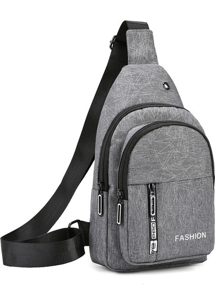 Moda Erkek Çapraz Askılı Çanta Erkek Göğüs Çantası Basit Omuz Çok Fonksiyonlu Küçük Çanta (Yurt Dışından)