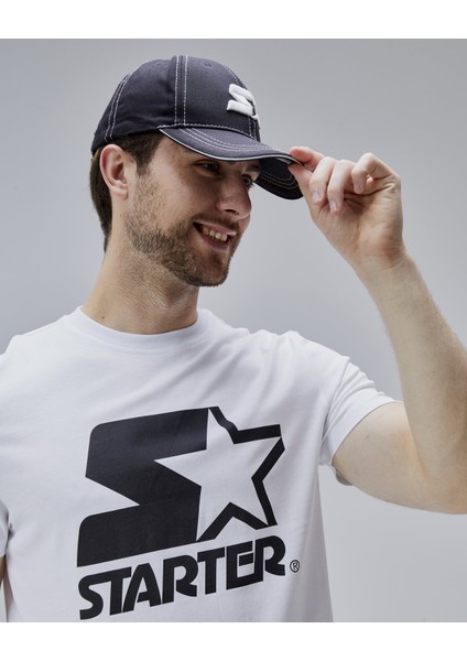 Hudson Beyaz Bisiklet Yaka Baskılı Standard Fit Erkek Tshirt