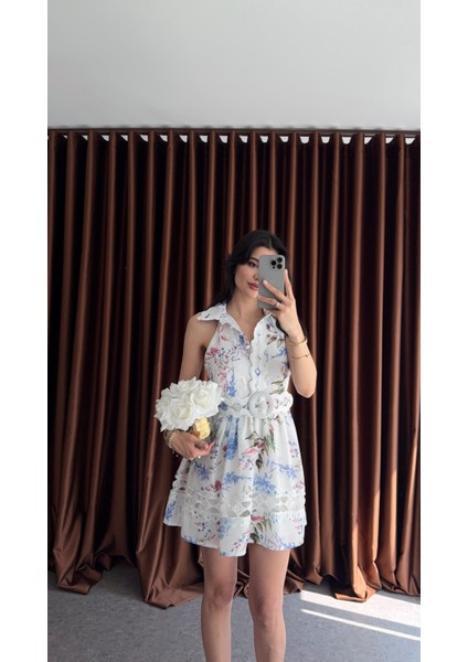 Çiçekli Tasarım Mini Elbise fırsatları