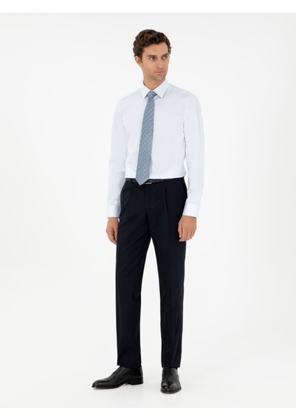 Erkek Koyu Lacivert Slim Fit Kumaş Pantolon 50293330-VR100
