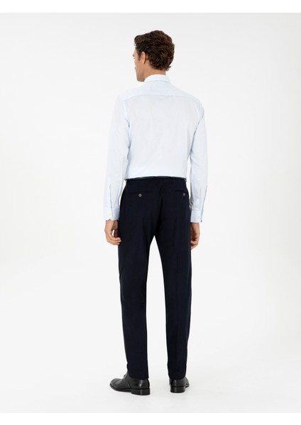 Erkek Koyu Lacivert Slim Fit Kumaş Pantolon 50293330-VR100