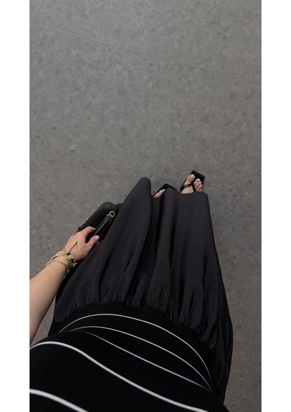 Çizgili Siyah Maxi Elbise indirimleri