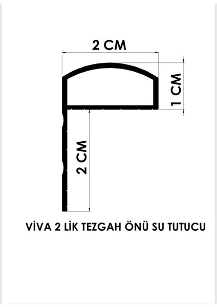 Mutfak Tezgahı Kenarı Su Tutucu Bariyer Alüminyum Profili