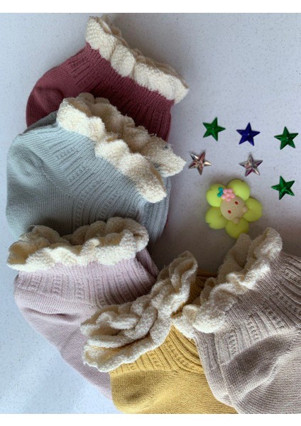 Dantel Kenarlı Desenli Çorap 10 Adet