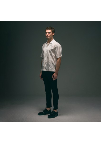 Nakış İşlemeli Oversize Gömlek