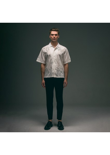 Nakış İşlemeli Oversize Gömlek