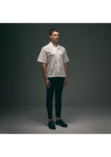 Nakış İşlemeli Oversize Gömlek