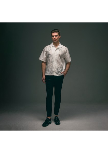 Nakış İşlemeli Oversize Gömlek