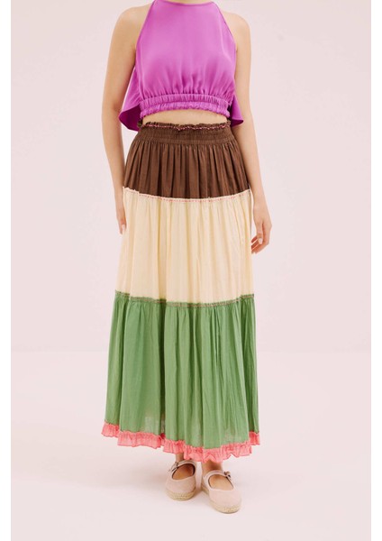 Pileli Uzun Etek Standart Renk Y2269141_089