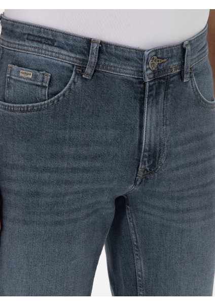 Erkek Koyu Lacivert Slim Fit Pamuklu Jean Pantolon 50298879-VR100 indirimleri