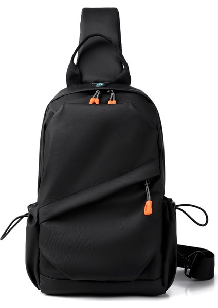 Erkek Çapraz Askılı Çanta Büyük Kapasiteli Göğüs Çantası Su Geçirmez Açık Spor Satchel Trend Oxford Kumaş Omuz Çantası (Yurt Dışından)