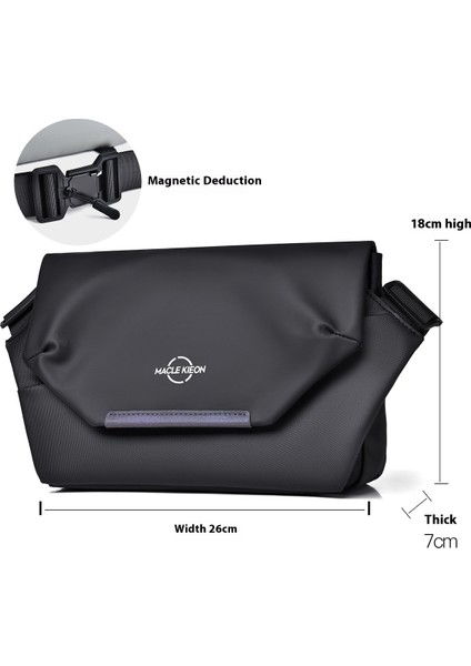 Erkek Gelgit Serin Sürme Omuz Crossbody Çanta Banliyö Fonksiyonu Messenger Çanta (Yurt Dışından)