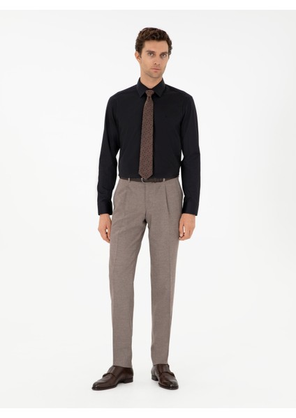 Erkek Vizon Slim Fit Kumaş Pantolon 50293330-VR052