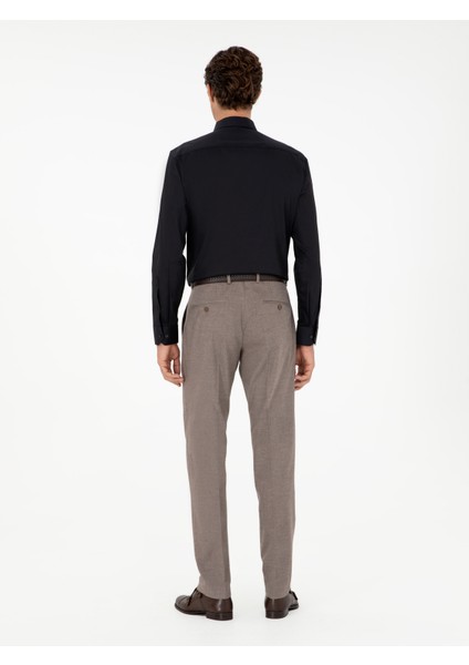 Erkek Vizon Slim Fit Kumaş Pantolon 50293330-VR052