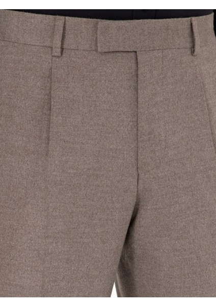 Erkek Vizon Slim Fit Kumaş Pantolon 50293330-VR052