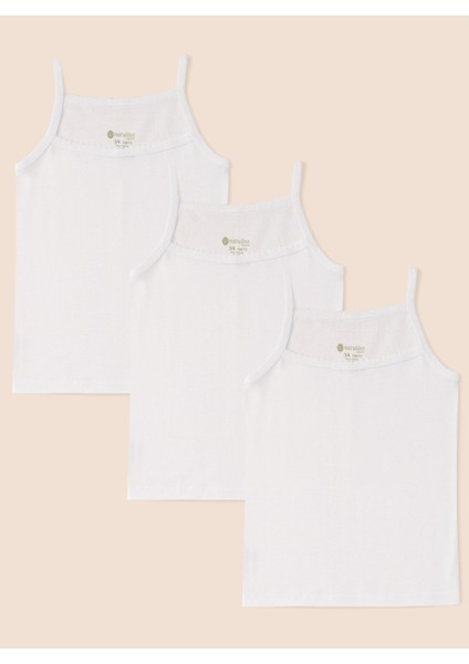 Kız Çocuk Organik Pamuklu Ribana Ip Askılı Atlet 6'lı Paket modelleri