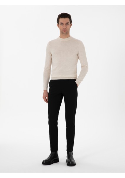 Erkek Siyah Slim Fit Kanvas Pantolon 50295937-VR046