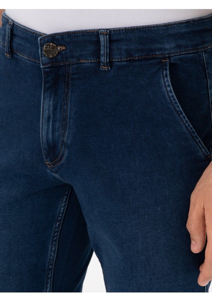 Erkek Lacivert Slim Fit Pamuk Karışımlı Jean Pantolon 50298884-VR033 indirimleri