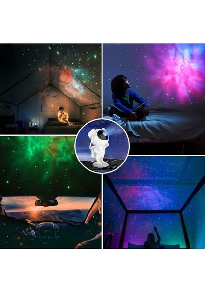 Astronot Projektör Gece Lambası | Bluetooth Hoparlörlü, Nebula & Yıldız Efekti fiyatları