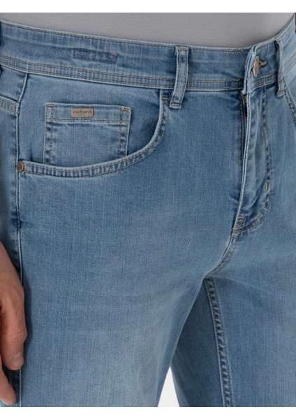 Erkek Açık Mavi Slim Fit Pamuk Karışımlı Jean Pantolon 50298866-VR003