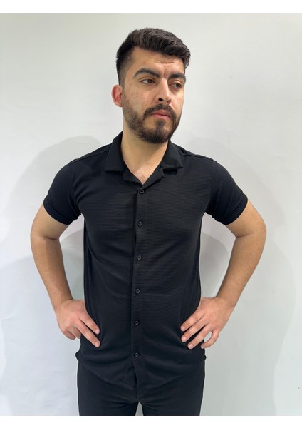 Yatay Çizgili Erkek Gömlek