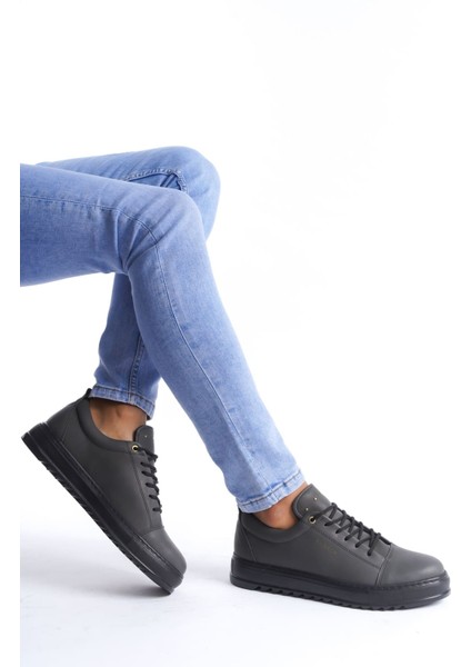 ET152 Cool Bağcıklı Cilt Erkek Günlük Spor Klasik Ayakkabı St - Füme fiyatları