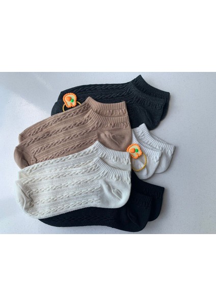 Kabartmalı Desenli Bilek Çorap 10 Adet