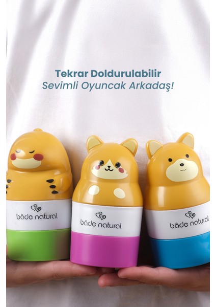 Güneş Koruyucu Losyon Aplikatörü Kedi Figürlü Doldurulabilir Roll On 110 ml