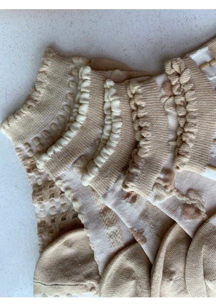 Kabartmalı Desenli Lastikli Bilek Çorap 10 Adet modelleri