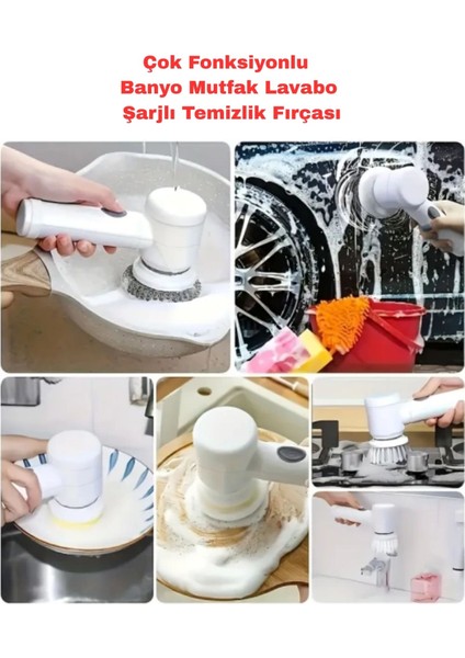 Çok Fonksiyonlu Banyo Mutfak Lavabo Şarjlı Temizlik Fırçası modelleri