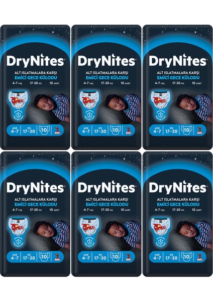 Emici Gece Külodu/külot Bez Erkek 4-7 Yaş 17-30KG Small 60 Adet 6pk*10 Altıslatmalara Karşı