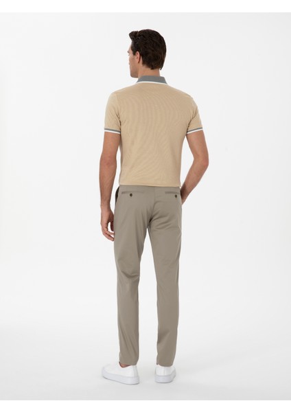 Erkek Yeşil Slim Fit Pamuk Karışımlı Kanvas Pantolon 50298899-VR054 fırsatları